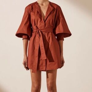 Shona Joy Amaia Balloon Sleeve Shirt Dress